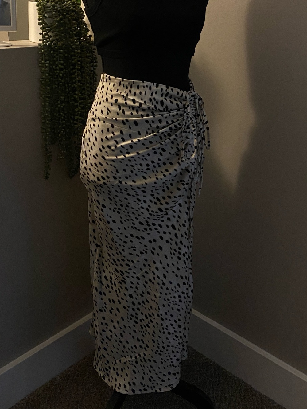 Leopard Drawstring Slit Skirt - Picture 9 of 10